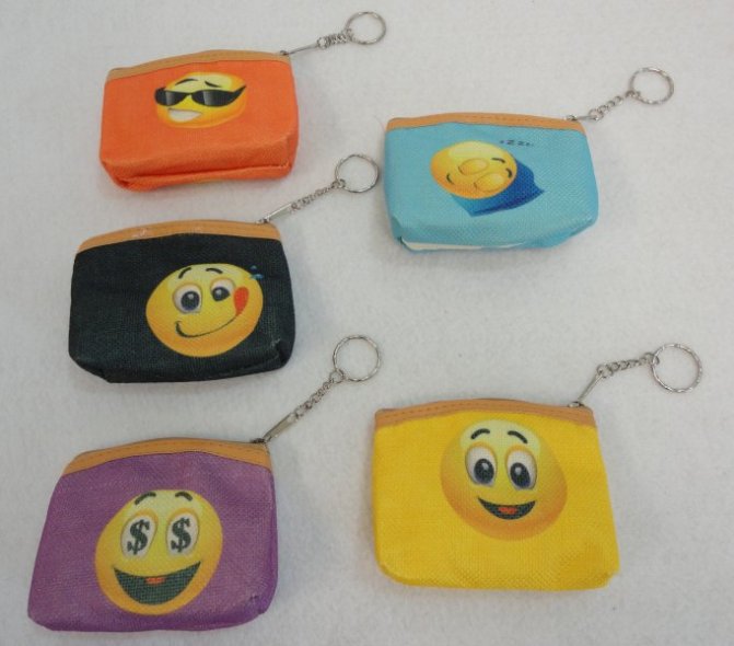 ''4''''x3.5'''' Zippered Change PURSE [Emojis]''